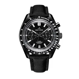 Reloj deportivo resistente al agua para hombre, relojes de pulsera de cuarzo para hombre, reloj cronógrafo luminoso Reef Tiger, reloj con banda de nailon para hombre RGA3033 T22177