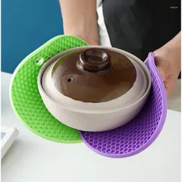 Tovagliette per la casa Tovaglietta ispessita resistente alle alte temperature creativa Isolamento termico Tappetino per forno a microonde rotondo antiscivolo in silicone a nido d'ape