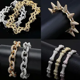 Gelado para fora pulseiras de ouro dos homens hip hop jóias legal cz pedra luxo deisnger masculino micro pave zircônia cúbica simulado diamantes hip ho250a