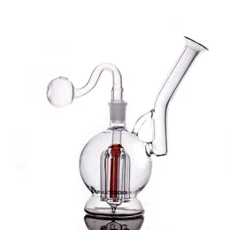 1 pz Narghilè Dab Oil Rig Bong Braccio Albero Pipa ad acqua in vetro Perc con ciotola per erbe secche 6 Alberi a braccio Percolatore Perc Riciclatore portatile Raccoglitore di cenere con tubo maschio per bruciatore a olio in vetro