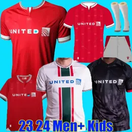 2023 2024 Wrexham Soccer Jerseys Kids Kit 23/24 Home Away Football Shirt Crysau Pel Droed Fan Player Version Camisetas Futbol Maillot Foot