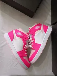 Med Box 1 Mid Medium Meff Pink Basketball Shoes Women Girls White Fierce Pink 1s Sneaker