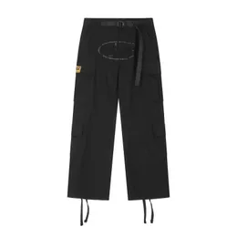 Moda męska noszenie devil's Island Worwear Pants z wieloma kieszeniami boku klamry swobodne legginsy w połowie talii i młode odzież wierzchnią prostą