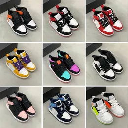 Infants 1s Kids Basketball Shoes Game Royal Scotts Obsidian Chicago Bred Sneakers Mid Multi-Color Tie-Dye Fashion Children Sneaker315u