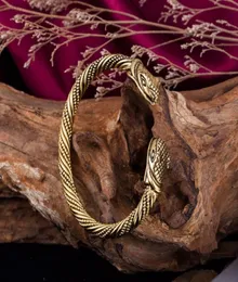 Skyrim Metal Baş Açık Bilezikler Bangles Viking Hint Mücevher Aksesuarları Dini Serpent Man Bileklik Bileklik L2208126664367