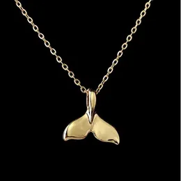 Lovely Whale Tail Fish Nautical Charm Necklace for Women Girls Animal Fashion Necklaces 2 Colors Mermaid Tails Jewelry211W