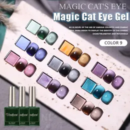 Nail Polish Vendeeni 9 Colors Cat Eye Gel Nail Polish Magnetic UV LED Soak Off Gel Lacquer Semi Permanent Crystal Cat's Eye Gel Varnish 15ml 230921