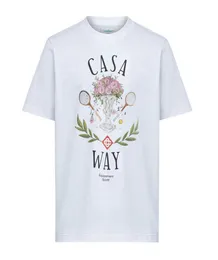 23SS Way T-Shirt Tennisschläger Blumenstrauß Briefdruck T-Shirts lässig Rundhalsausschnitt Männer und Frauen Kurzarm T-Shirt3163754
