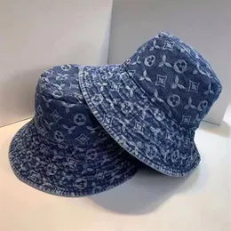 Cowboy Bucket Hat Casual Luxury Unisex Caps Women Mens Designer Hats Cool Casquette Denim Print Mittade Cap Men Beanie 22051305R229N