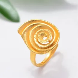 Wedding Rings Design Ethiopia Morning Glory 24K Flower Gold Color For Women Girls Luxurious Elegant Engagement Ring Jewelry3050