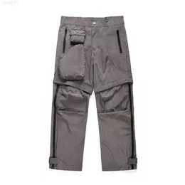 High Street Fashion Brand Detachable Split Nylon Multi Pocket Side Zipper Vibe Style Casual Pantsv8gx