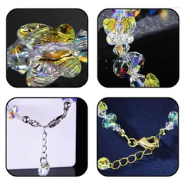 Link pulseiras moda na moda kleurrijke ab vlinder cristal kralen armbanden vrouwen zoete temperamento handwerk braçadeira bedels sieraden