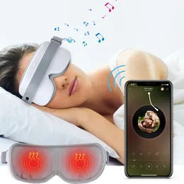 Eye Massager Smart Electric z Bluetooth Music Vibration Podgrzewane okulary masażu Zasłędność Zmęczenie Urządzenie terapia 230920