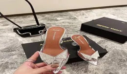 2021 Transparent diamond bow high heel shoe shine cap toe heels fine tip with the empty sexy women039s singles shoes summer cry7957919