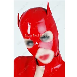 Catsuit Costumes 라텍스 고무 검마 고양이 마스크 후드 맞춤형 캣츠 슈트 0.4mm 클럽웨어 쿨 여성 코스프레 의상.