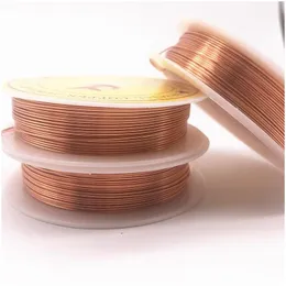 Outros acessórios de iluminação 0.2-1.0mm Fios de cobre de latão Beading Fio para jóias fazendo ouro bronze e sier Colorsother Drop Delive Othe0