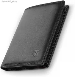 Money Clips Teehon 2023 Elegant Fashion Wallet Men Genuine Leather Coin Pocket Card Holder Purse RFID Q230921