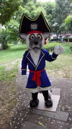 Pirate Dog Mascot Costume Grey Dog Niestandardowy rozmiar dla dorosłych Zestaw postaci karnawałowy Mascotte41227