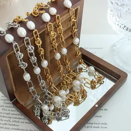 Necklace Earrings Set Vintage Elegant Pearl Chain Jewelry Temperament Twist Bracelet Is A Women's Accessories Waterproof