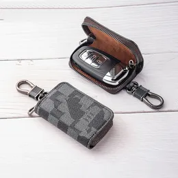حقيبة مفتاح مفتاح معلقة على الخصر نوع كبير من السعة مفتاح حزمة من الألياف الدقيقة الجلدية الرجال متعددة الوظائف كيس المفتاح