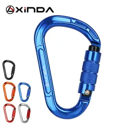 Carabiners XINDA Rock Climbing Carabiner Pear-Shape Buckle 25KN Safety Auto Lock Spring-loaded Gate Aluminum H-Carabiner Outdoor Kits 230921