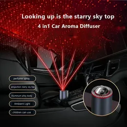 Difusor de aroma de carro, com teto estrela de projeção, luz ambiente interior, purificador de ar, difusor de aroma, pode adicionar perfume. Umidificador de névoa