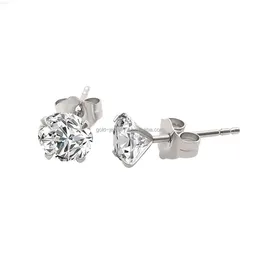 Boucles d'oreilles classiques en or blanc massif 18 carats, bijoux à clous Vvs Moissanite pour femmes