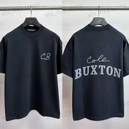 Erkek Tişörtler Büyük Boy Cle Buxton Tshirts Mektup Slogan Yaması İşlemeli Kısa Knapılı Üstler Büyük Boy CB T-Shirt Erkek Kadınlar T230921