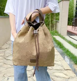 Backpack Bucket Bag Full Label Letter Large Capacity Schoolbag Pull-Belt Men and Women Same Style Casual Bags