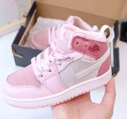 Top Quality Jumpman 1 1s Infant Kids Sneakers Pink Basketball Shoes Dark Mocha Trainers Edge Glow Volt Gold High Light Smoke Grey Candy Small Big Boys Girls