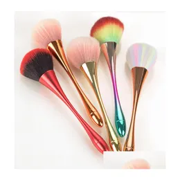 Party Favor Rose Gold Powder Blusher Brush Professional Makeup Large Cont Cosmetic Face Brocha Colorete Tool Drop Delivery Home Garden DH1QL