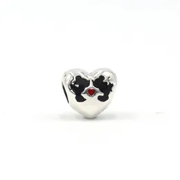Ny ankomst 100% 925 Sterling Silver First Kiss Heart Charm Fit Original European Charm Armband Smycken Tillbehör163H