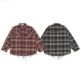 High Street Trendy Plaid Hem Cat Whisker Shird Jacket5q2