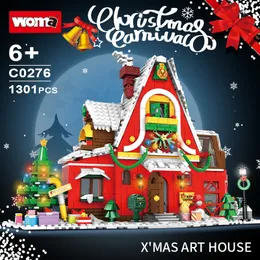 تجرب إكسسوارات Doll House مشهد الثلج السحري مع نموذج عيد الميلاد والشجرة الرائع في Woma City Bar 230920