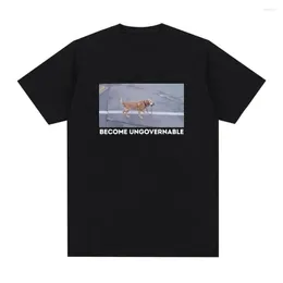 Herren-T-Shirts „Become Ungovernable“, lustiges Hunde-Grafik-T-Shirt, Sommer-Männer und Frauen, lässige Soft-Tees, modische, übergroße Kurzarm-T-Shirts für Herren