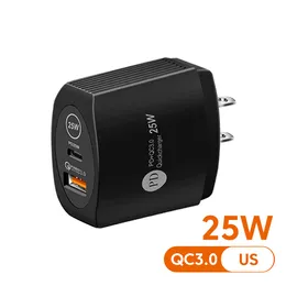 PD 25W USB C充電器電話充電器高速充電充電充電Quick Charge 3.0 iPhone Xiaomi Huawei Samsung用アダプター