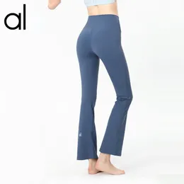 LL Yüksek Bel Yoga Pantolon Kadınlar Push-Up Fitness Flare Pants Yumuşak Elastik Kalça Kaldırma T şeklinde Spor Pantolon Koşu Eğitim Leydi