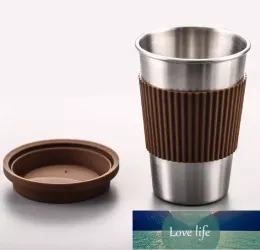 Canecas de café em aço inoxidável por atacado Copos portáteis de bebidas com tampas de silicone Travel Water Coke Cup Cuple