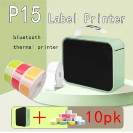 Принтеры Принтер MiniLabel P15 Портативная беспроводная этикетировочная машина с Bluetooth, аналогичная портативному принтеру D110 Термальный ценник Маркер L230923