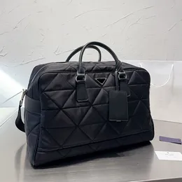 Borsone da viaggio in nylon nero da 43 cm Borse da uomo Borse da donna Borsa sportiva da viaggio Borsa a tracolla regolabile a triangolo di grande capacità con impunture