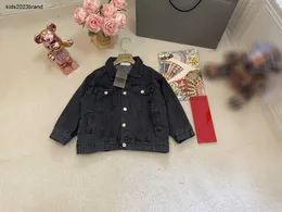 Langärmeliger Reversmantel für Kinder, Kinder-Jeansjacke, Größe 110–160 cm, Metallknöpfe, Baby-Herbst-Outwear, 20. September