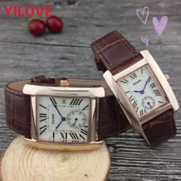 Woman Man Roman Watch Casual Square Designer Gold Wristwatch Fashion Luxury Lady Genuine Leather Clock Quartz High Performance Imp235f