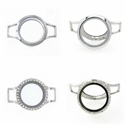 Tennis 5st 10st 30mm Magnetic Glass Floating Locket Copy Rostfritt stål Klocka Wrap Armelets Bangle Fit For Charms Jewelry298U