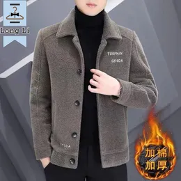 Men s jackor 2023 Autumn and Winter Fashion Solid Color ull coat casual plus bomull förtjockad varm hög kvalitet stor jacka 230921