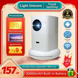 Projektory Light Unicorn X8 Wsparcie 1080p 4K HDR Cinema Smart Android 5Gwifi Portable Outdoor Home Kir