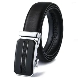 Belts Fashion Automatic Buckle Genuine Leather Luxury Designer Belt Brand Jeans High Quality Goth Waist For Men Black 130cm Long