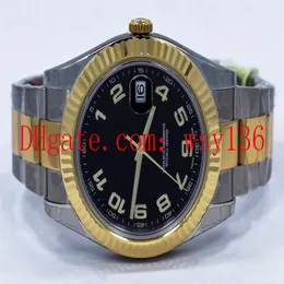 Orologi da polso da uomo di lusso Datejust II 116333 oro giallo 18 carati quadrante nero inossidabile meccanico automatico Movemen241i