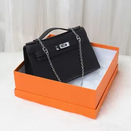 Birkinbag CowhideAkelyss Luxury Bag Swift Bag for the First HBag Generation PIG NOSE CHAIN GERINE LEATHER MINI MINI SILVER SILVER BUCKUL
