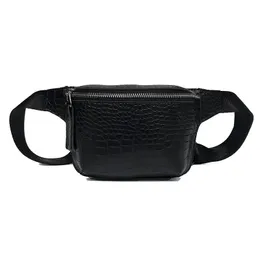 Midjesäckar avslappnad väska för kvinnor alligator läder fanny pack telefonpåse bröst packar damer bred band bälte kvinnlig crossbody 230920