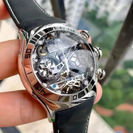 Rafa tygrysa męskie sportowe obserwuje szkieletowe tarczy i rąk miesiąca data dnia oglądać świetlistą czarną stal automatyczną zegarek RGA703288R